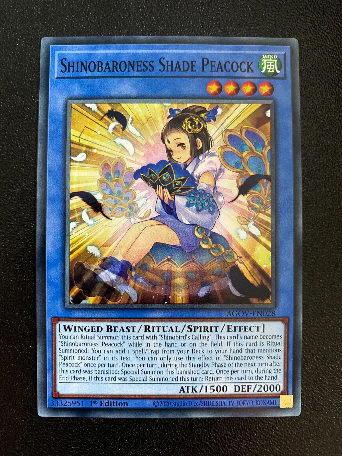 Yugioh Shinobaroness Shade Peacock AGOV-EN028 Common 1st Edition NM