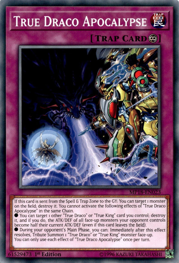 Yugioh True Draco Apocalypse MP18-EN023 Common 1st Edition NM