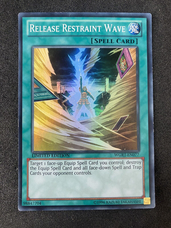 Yugioh Release Restraint Wave WGRT-EN077 Limited Edition Super Rare LP