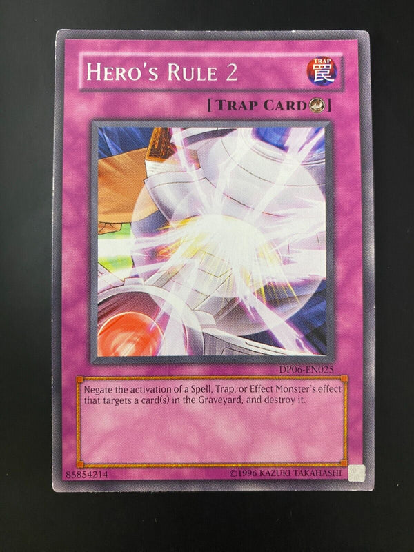 Yugioh Hero's Rule 2 DP06-EN025 Rare Unlimited Edition MP