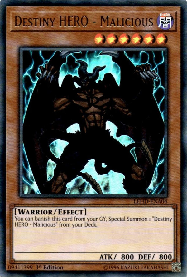 Yugioh Destiny HERO - Malicious LEHD-ENA04 Ultra Rare 1st Edition LP