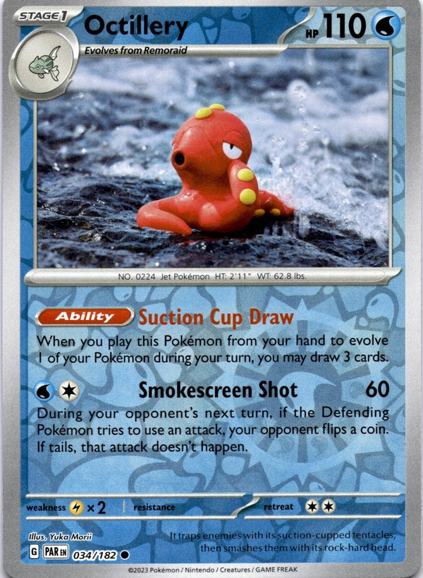 Pokemon Octillery 034/182 Paradox Rift Reverse Holo NM