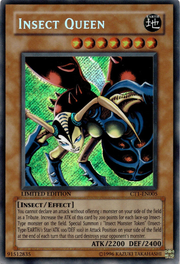 Yugioh Insect Queen CT1-EN005 Secret Rare Limited Edition NM
