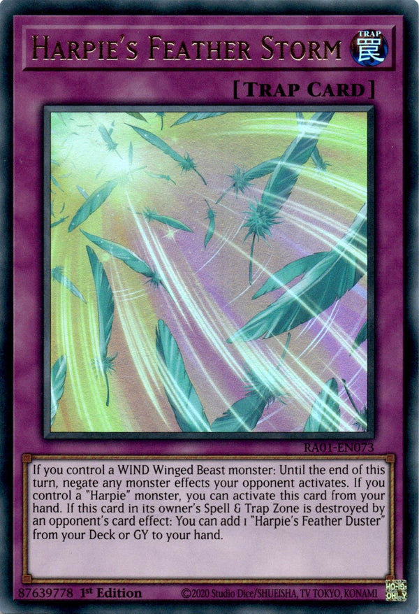 Yugioh Harpie's Feather Storm RA01-EN073 Ultra Rare 1st Edition NM