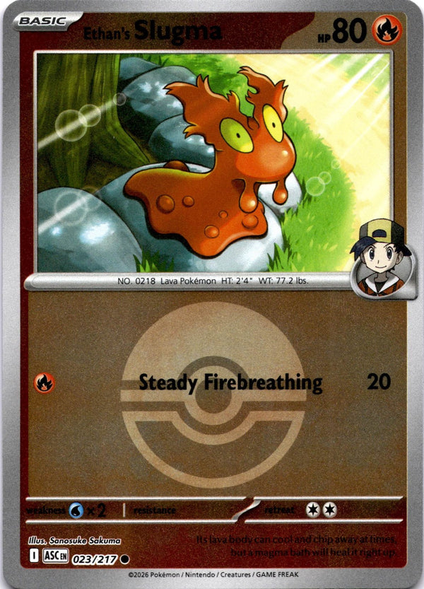 Pokemon Ethan's Slugma 023/217 Ascended Heroes Pokeball Reverse Holo NM