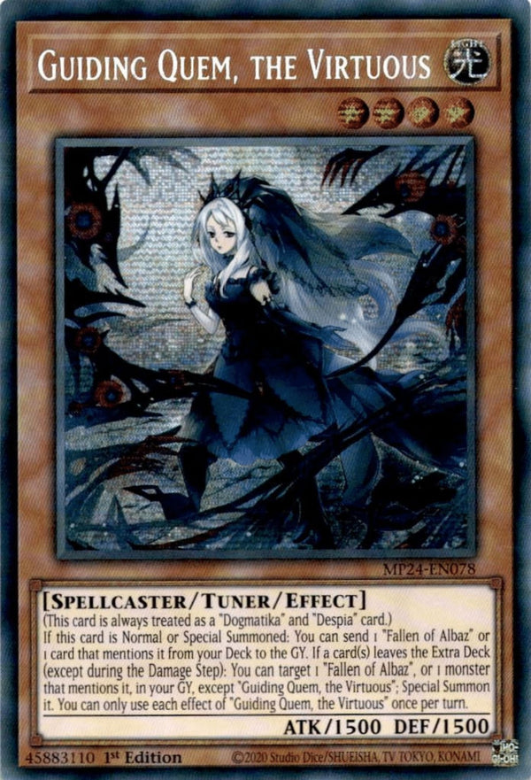 Yugioh Guiding Quem, the Virtuous MP24-EN078 Secret Rare 1st Edition NM