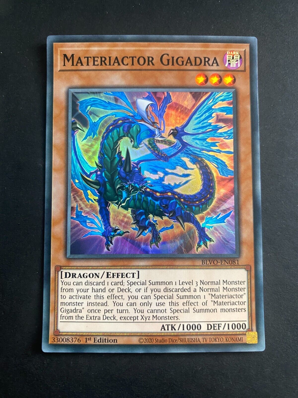 Yugioh Materiactor Gigadra BLVO-EN081 Super Rare 1st Edition LP