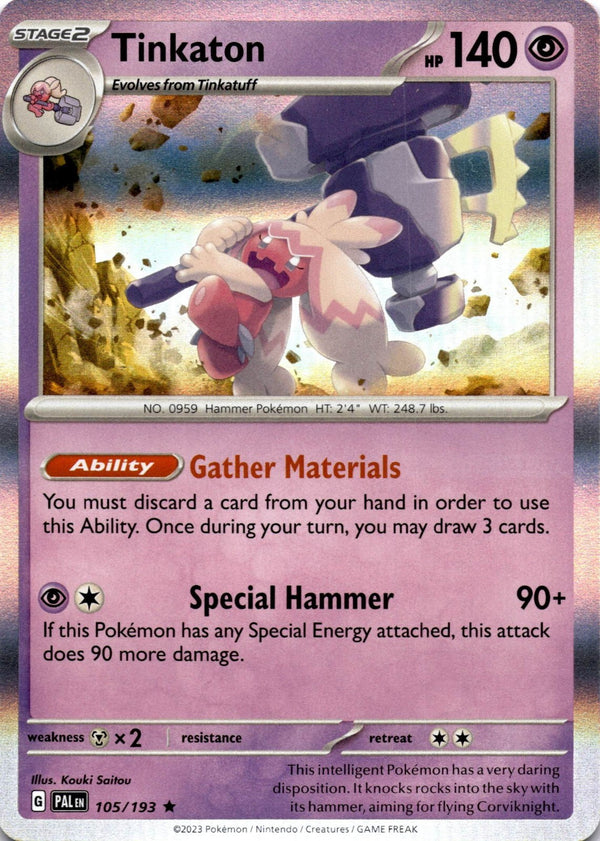 Pokemon Tinkaton 105/193 Paldea Evolved Holo NM