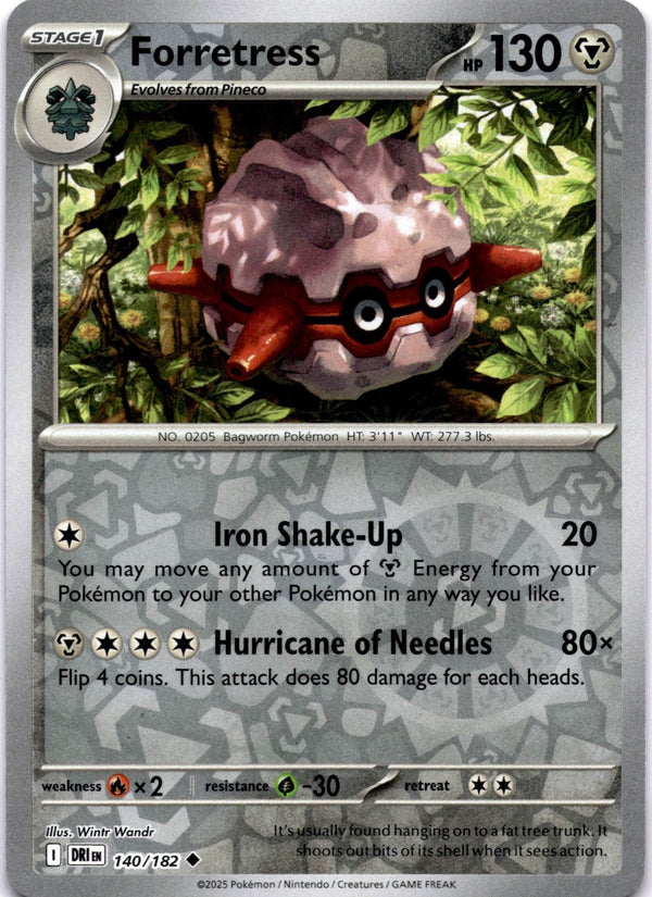 Pokemon Forretress 140/182 Destined Rivals Reverse Holo NM