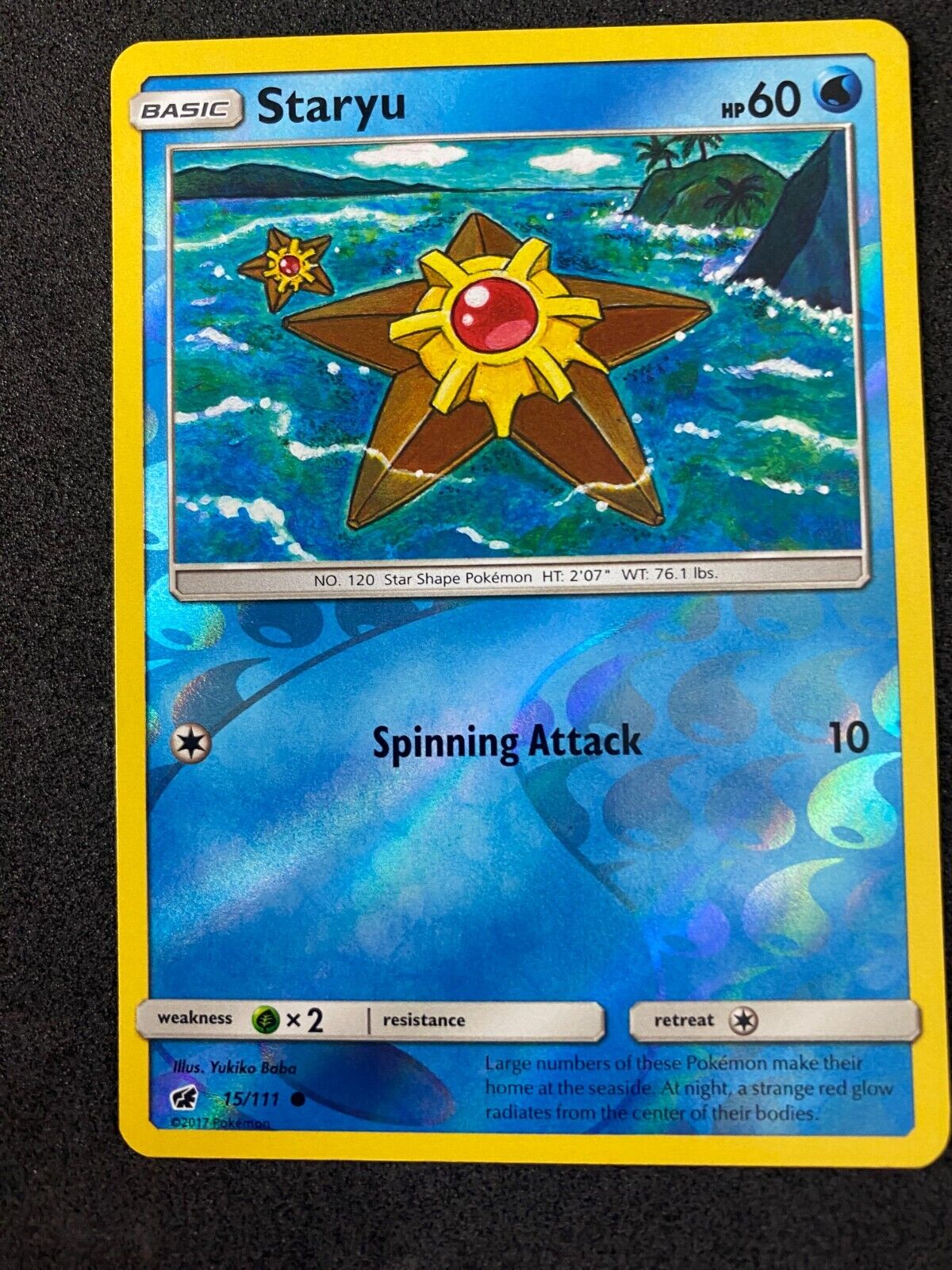 Pokemon Staryu 15/111 Crimson Invasion Reverse Holo NM