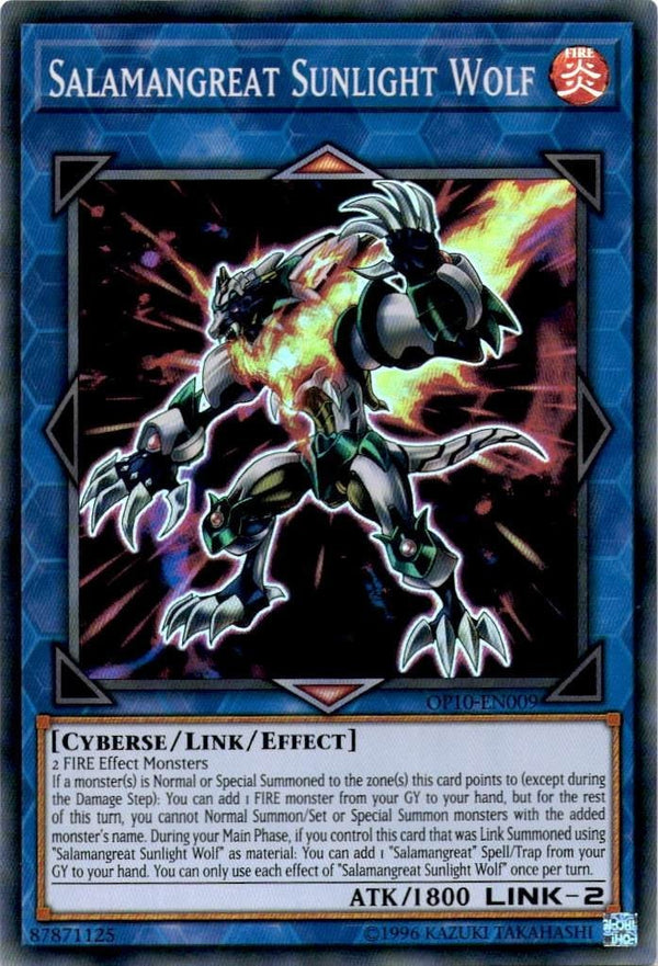 Yugioh Salamangreat Sunlight Wolf OP10-EN009 Super Rare Unlimited Edition NM
