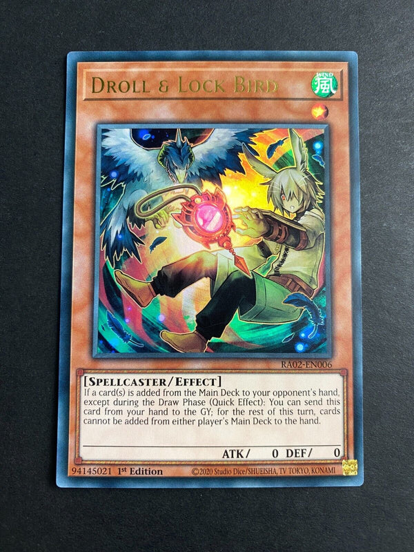 Yugioh Droll & Lock Bird RA02-EN006 Ultra Rare Alt Art 1st Edition NM