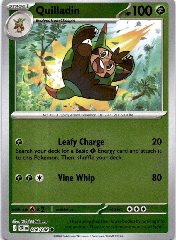 Pokemon Quilladin 006/086 Chaos Rising Reverse Holo NM