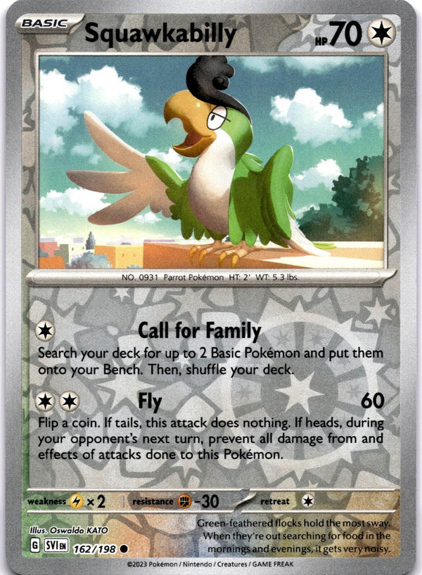 Pokemon Squawkabilly 162/198 Scarlet Violet Base Reverse Holo NM