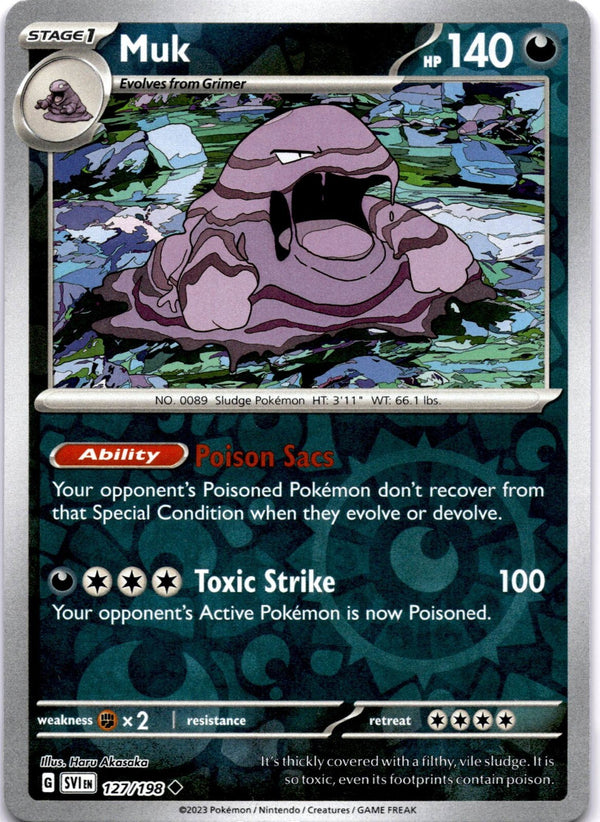 Pokemon Muk 127/198 Scarlet Violet Base Reverse Holo NM