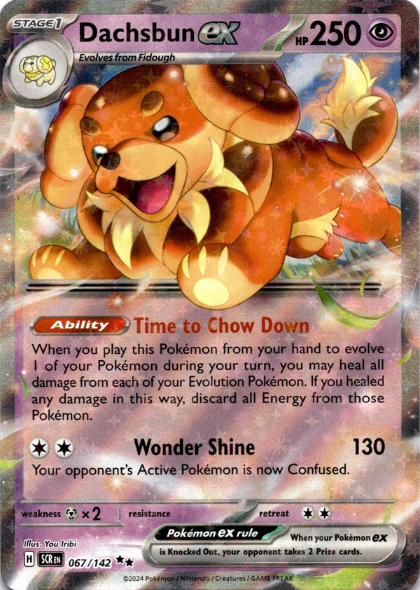 Pokemon Dachsbun ex 067/142 Stellar Crown Full Art Holo NM