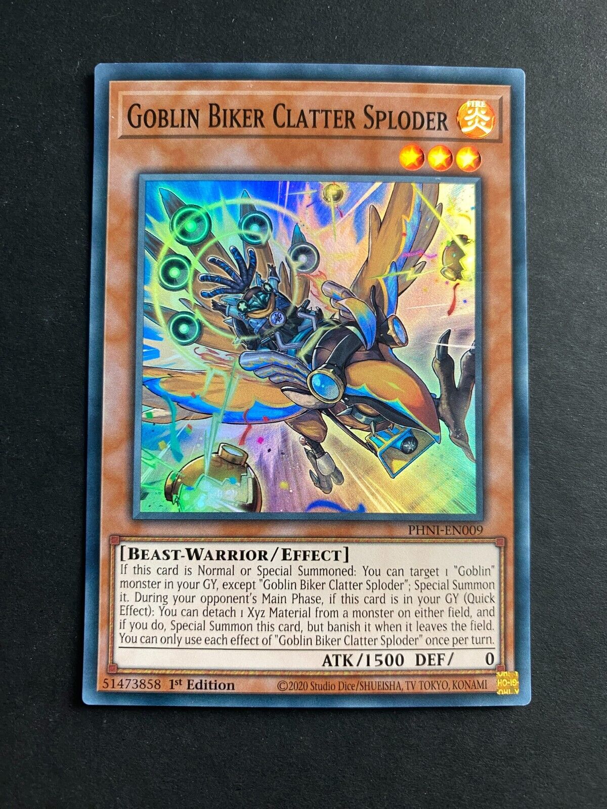 Yugioh Goblin Biker Clatter Sploder PHNI-EN009 Super Rare 1st Edition NM