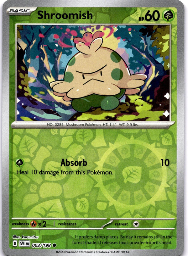 Pokemon Shroomish 003/198 Scarlet Violet Base Reverse Holo LP/NM