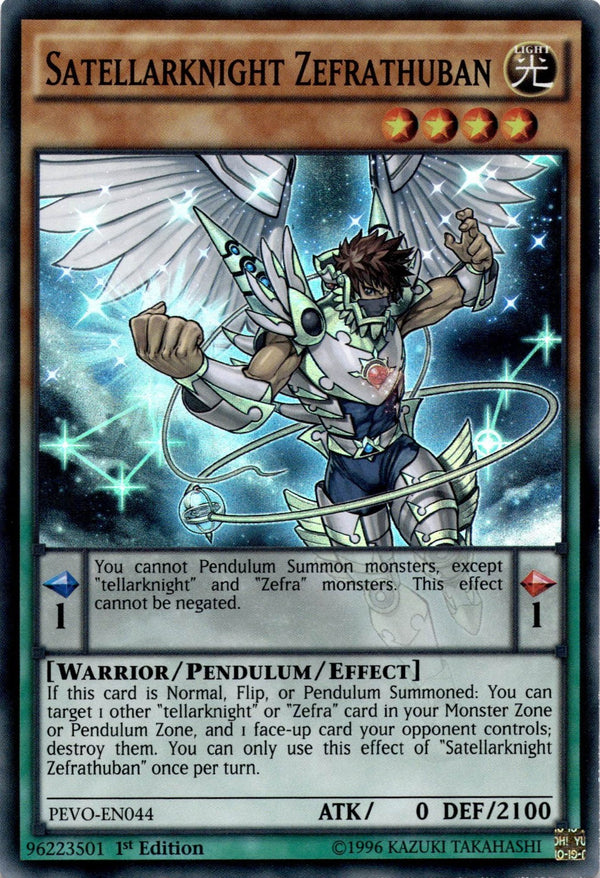 Yugioh Satellarknight Zefrathuban PEVO-EN044 Super Rare 1st Edition NM