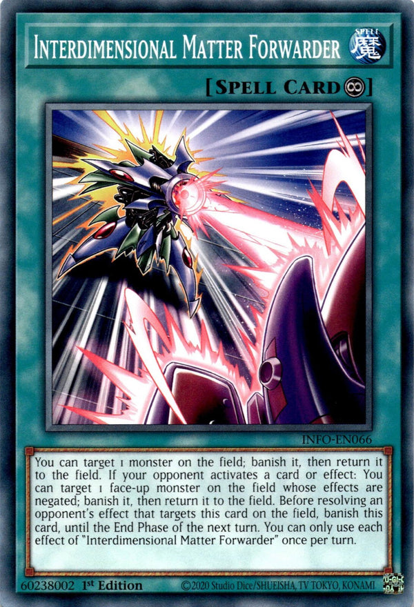 Yugioh Interdimensional Matter Forwarder INFO-EN066 Common 1st Edition NM