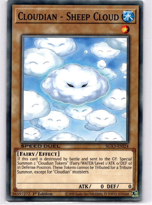 Yugioh Cloudian - Sheep Cloud SGX3-ENI24 Speed Duel Common 1st Edition NM