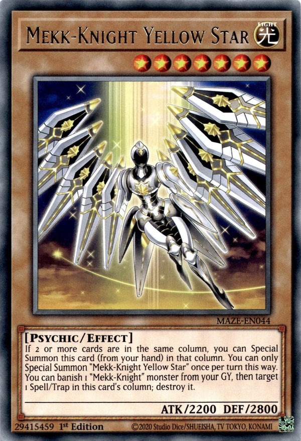 Yugioh Mekk-Knight Yellow Star MAZE-EN044 Rare 1st Edition NM