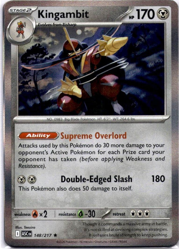 Pokemon Kingambit 148/217 Ascended Heroes Holo NM