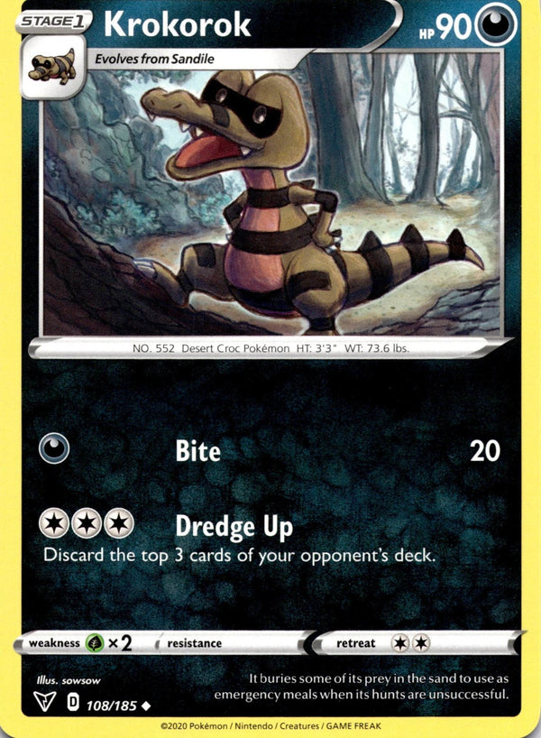 Pokemon Krokorok 108/185 Vivid Voltage Non Holo NM