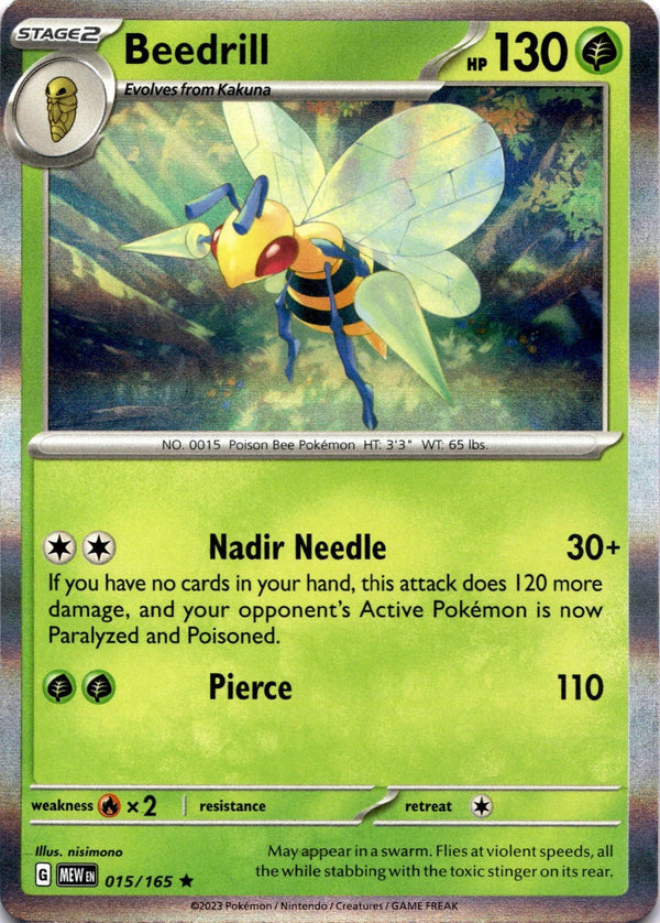 Pokemon Beedrill 015/165 Pokemon 151 Holo NM