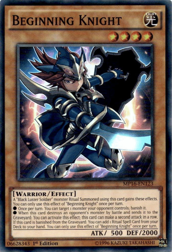 Yugioh Beginning Knight MP16-EN123 Super Rare 1st Edition NM