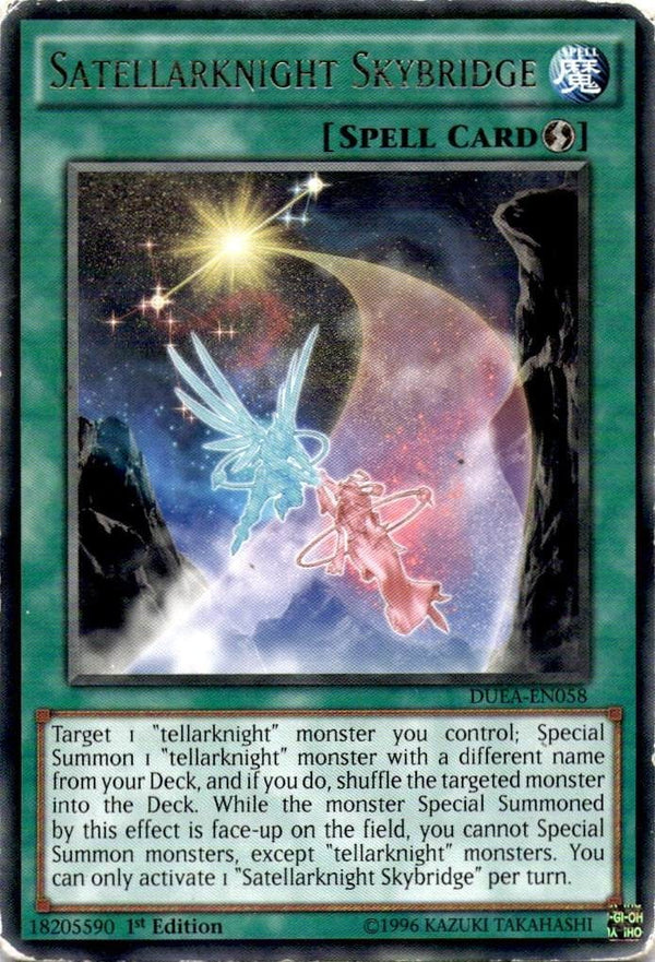 Yugioh Satellarknight Skybridge DUEA-EN058 Rare 1st Edition DAMAGED