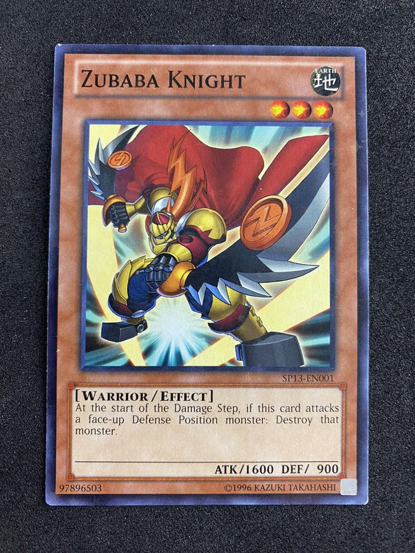 Yugioh Zubaba Knight SP13-EN001 Starfoil Rare Unlimited Edition VLP-NM