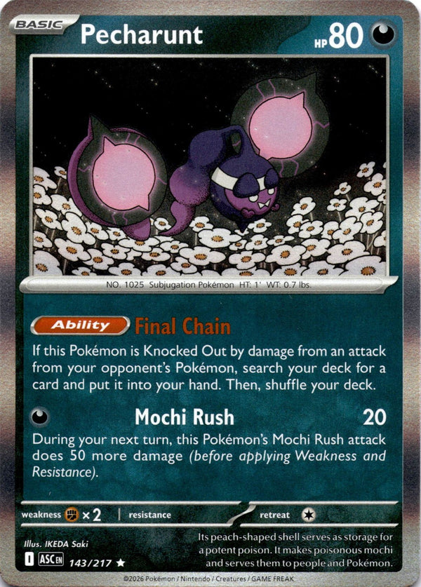 Pokemon Pecharunt 143/217 Ascended Heroes Holo NM