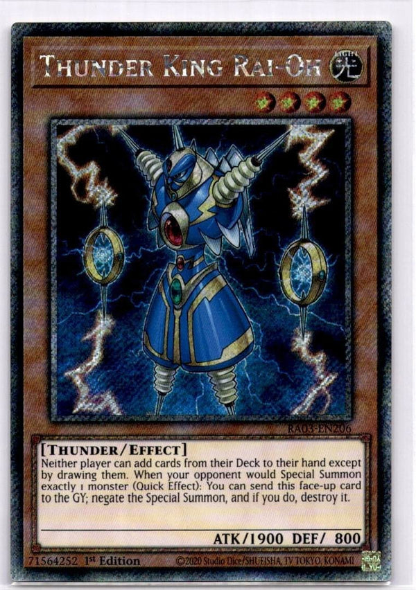 Yugioh Thunder King Rai-Oh RA03-EN206 Platinum Secret Rare 1st Edition NM