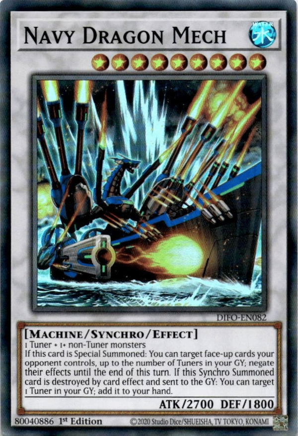 Yugioh Navy Dragon Mech DIFO-EN082 Super Rare 1st Edition VLP/NM