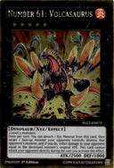 Yugioh Number 61: Volcasaurus PGL3-EN073 Gold Rare 1st Edition VLP/NM