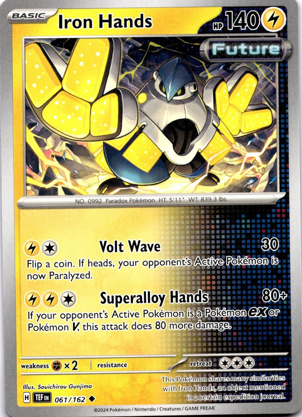 Pokemon Iron Hands 061/162 Temporal Forces Non Holo NM