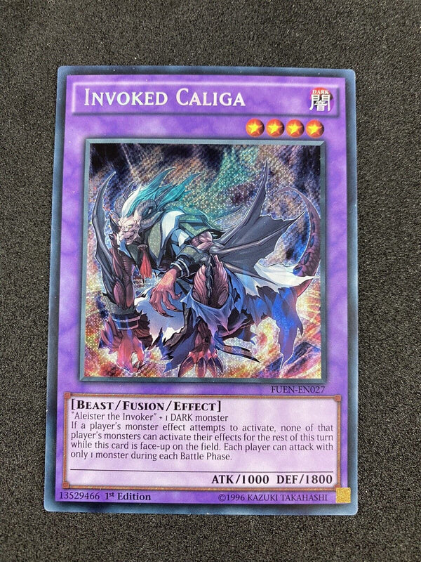 Yugioh Invoked Caliga FUEN-EN027 Secret Rare 1st Edition NM