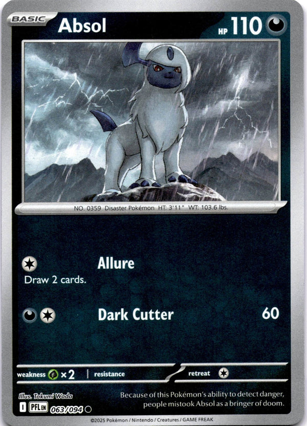 Pokemon Absol 063/094 Phantasmal Flames Reverse Holo NM