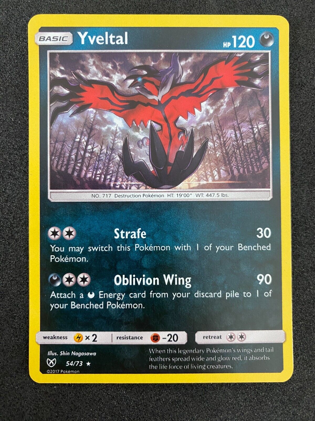 Pokemon Yveltal 54/73 Shining Legends Holo NM-MINT