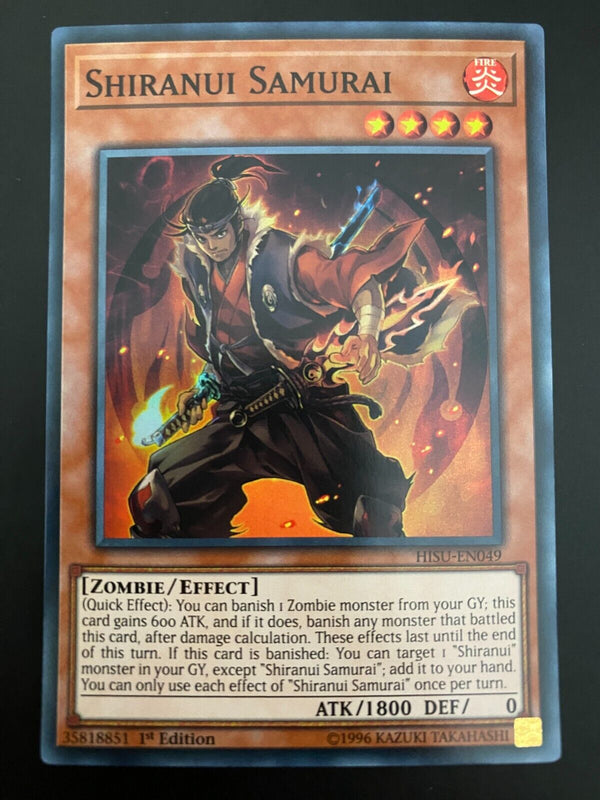 Yugioh Shiranui Samurai HISU-EN049 1st Edition Super Rare NM/MINT