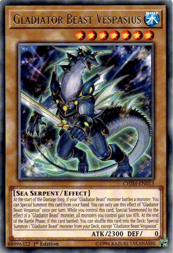 Yugioh Gladiator Beast Vespasius CHIM-EN013 Rare 1st Edition NM
