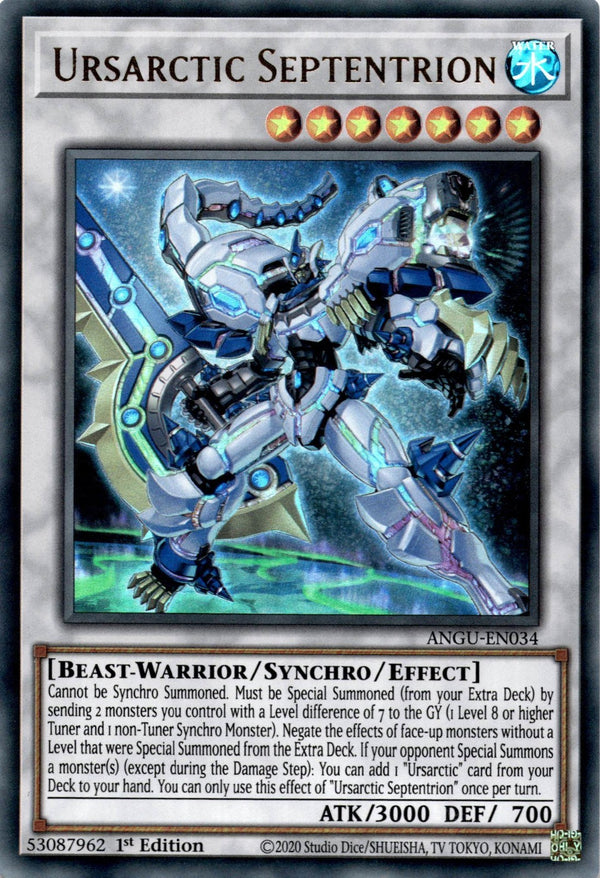 Yugioh Ursarctic Septentrion ANGU-EN034 Ultra Rare 1st Edition NM