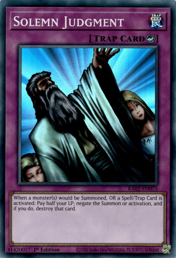 Yugioh Solemn Judgment RA02-EN075 Super Rare 1st Edition NM