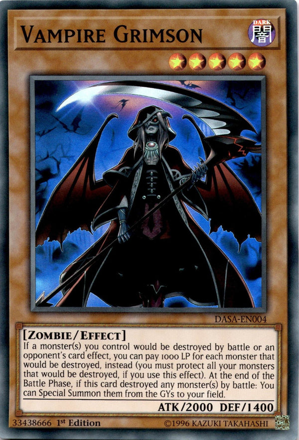 Yugioh Vampire Grimson DASA-EN004 Super Rare 1st Edition NM