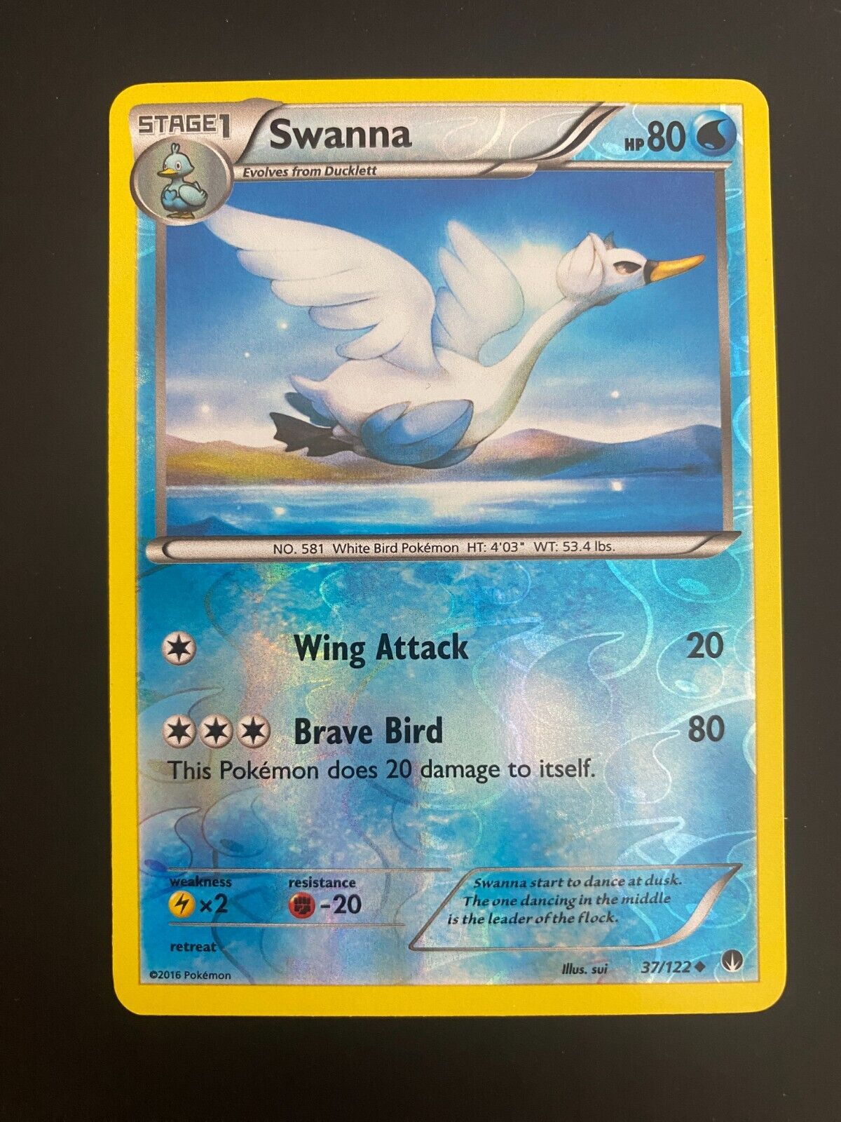 Pokemon Swanna 37/122 BREAKpoint Reverse Holo VLP