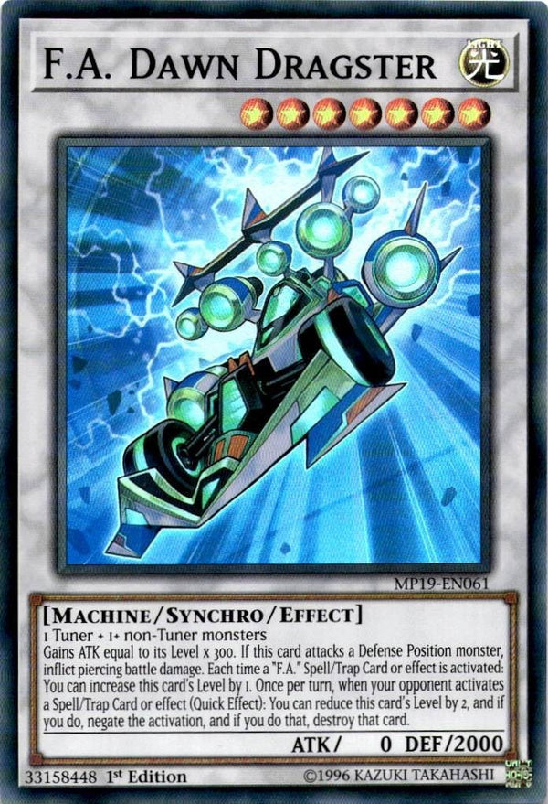 Yugioh F.A. Dawn Dragster MP19-EN061 Super Rare 1st Edition NM