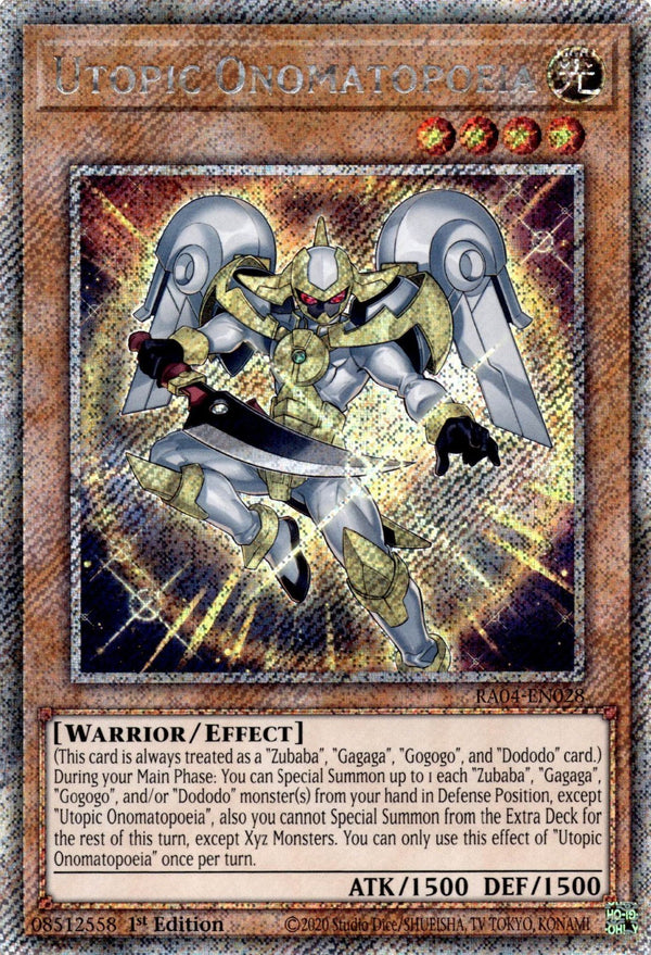 Yugioh Utopic Onomatopoeia RA04-EN028 Platinum Secret Rare 1st Edition NM