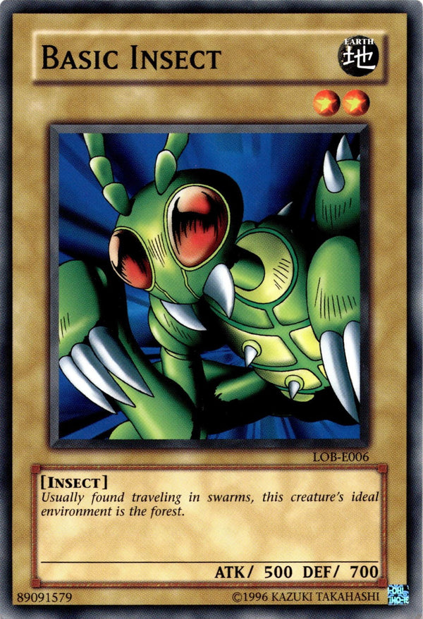 Yugioh Basic Insect LOB-E006 Common Unlimited Edition VLP/NM