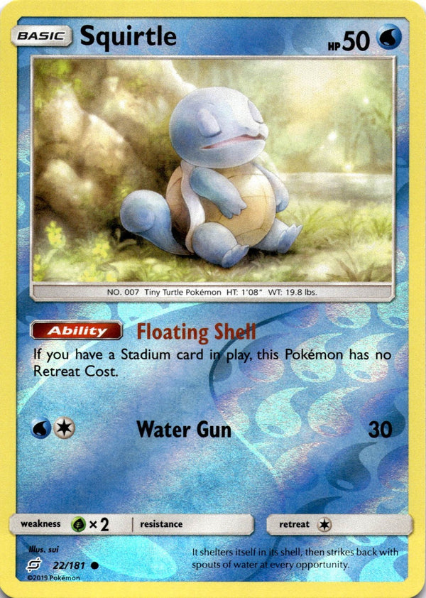 Pokemon Squirtle 22/181 Team Up Reverse Holo NM
